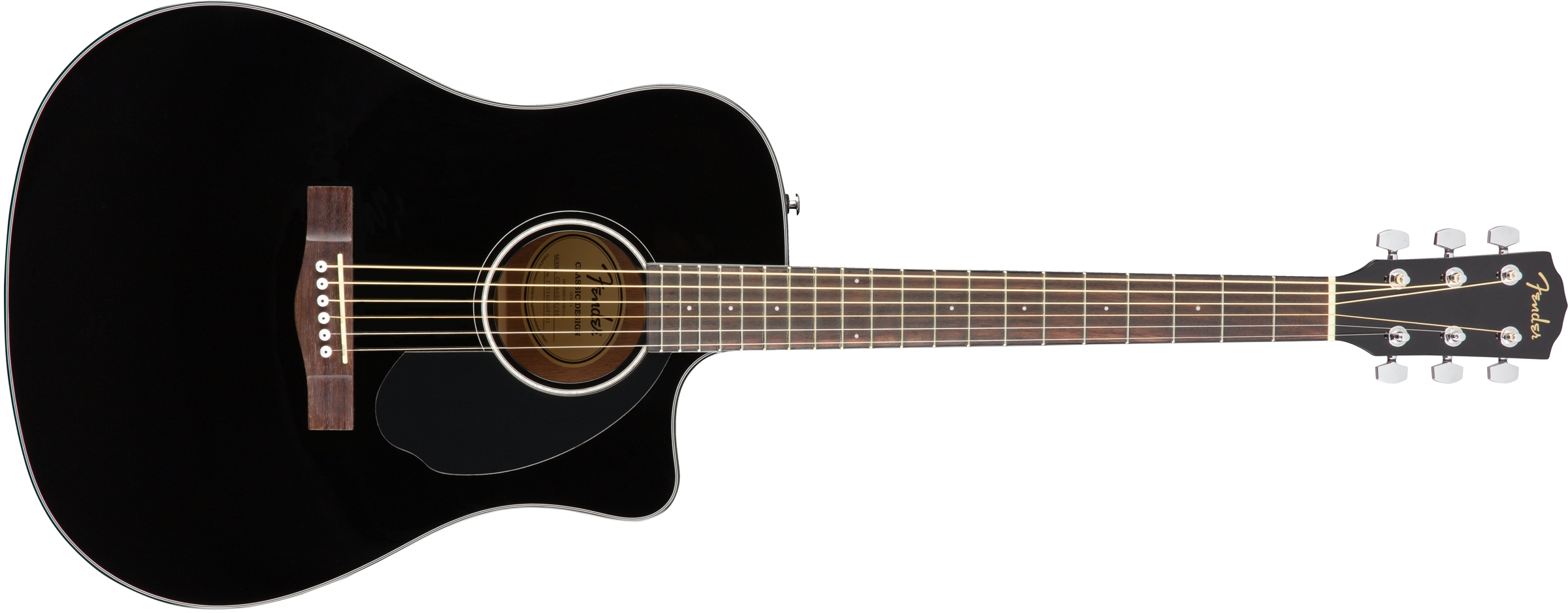 Fender CD-60SCE Solid Top Dreadnought Acoustic-Electric Guitar - Black w/ Gig Bag