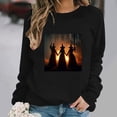 thumbnail image 2 of Jsaierl Halloween Sweatshirts for Women Cute Witch Graphic Pullovers Vintage Classic Crewneck Long Sleeve Sweater Tops Halloween Party Supplies, Sizes S-2XL, 2 of 7