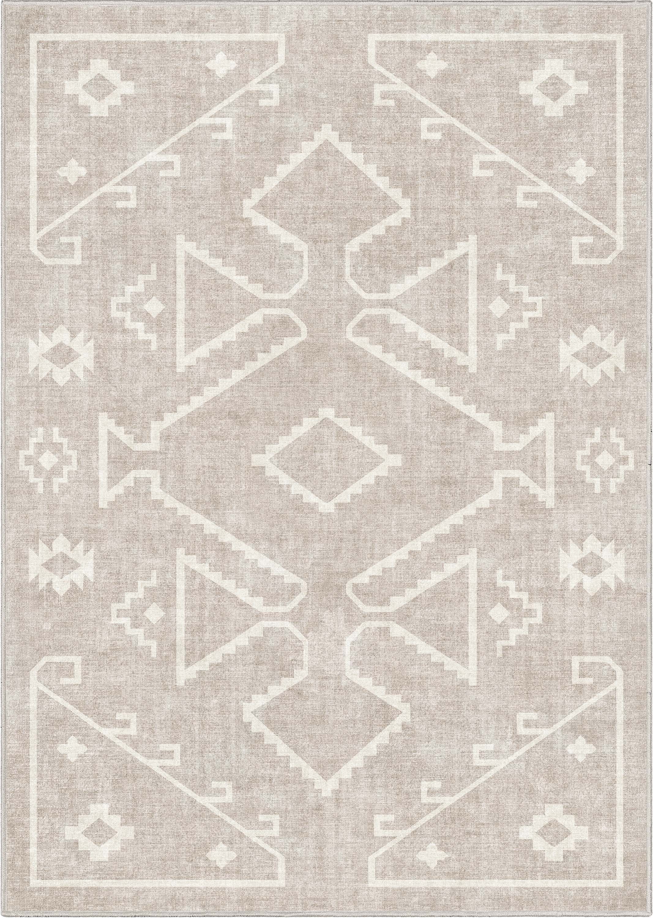Well Woven Apollo Bottineau Vintage Southwestern Beige Flatweave 5'3" x 7'3" Area Rug