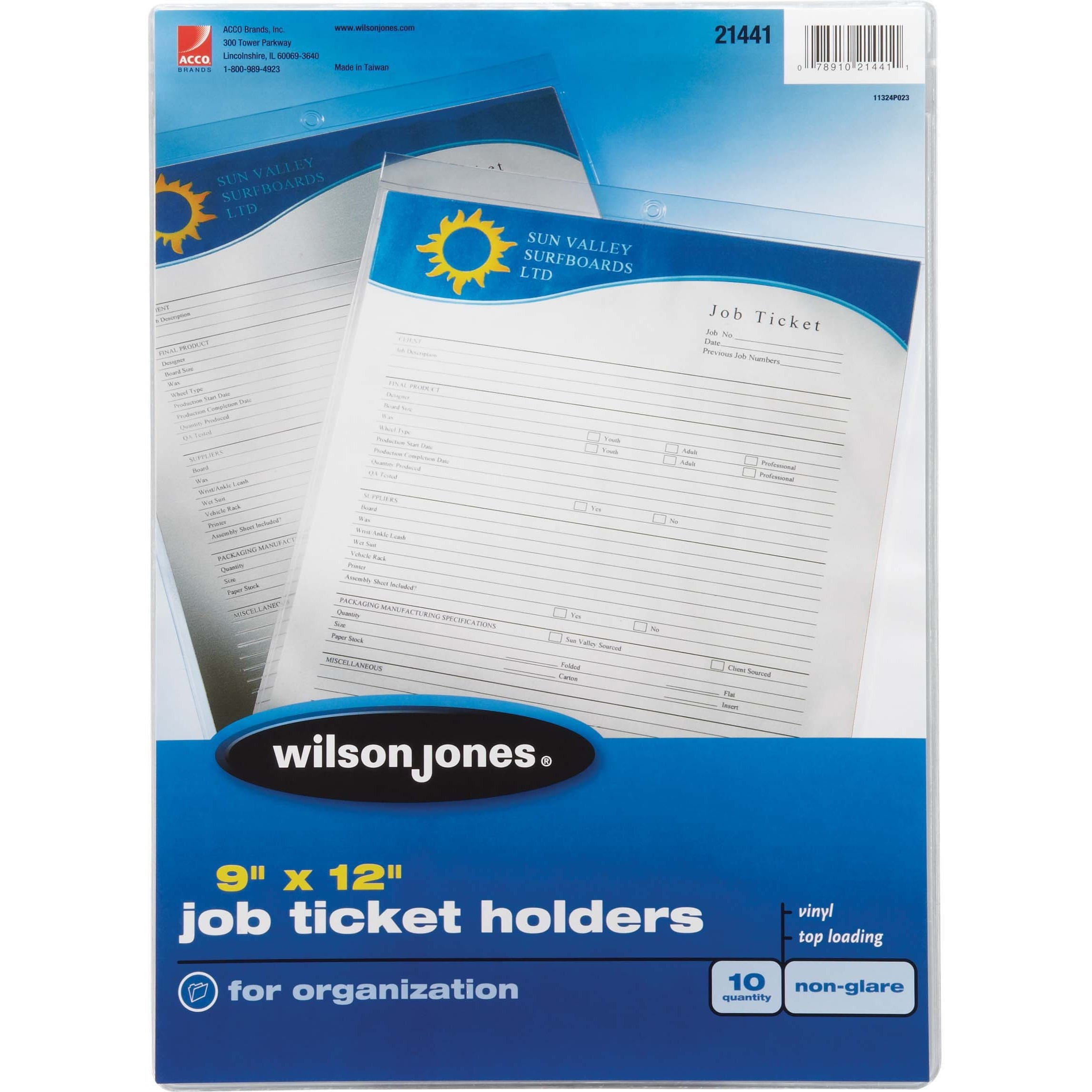 Wilson Jones Job Ticket Holder, Clear, 10 / Pack (Quantity) Walmart