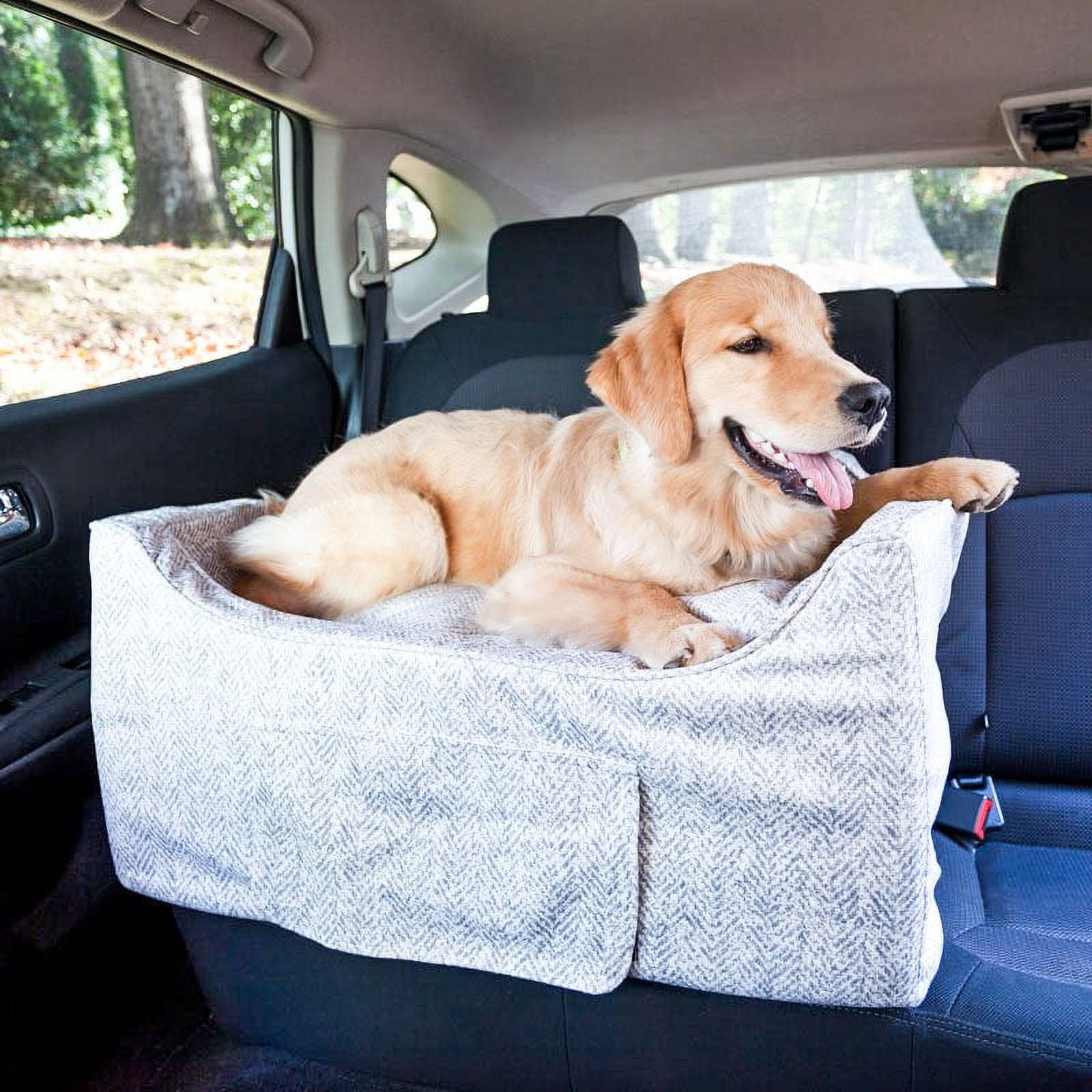 Snoozer Lookout II Dog Car Seat with Storage Tray, Large, Palmer Indigo