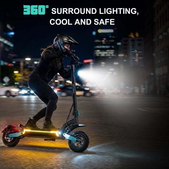 High Performance Electric Scooter for Adults, 4800W Dual Motor Power, 37 MPH Speed, 45 Mile Range, 10" Fat Tires, Hydraulic Suspension Off Road Scooter