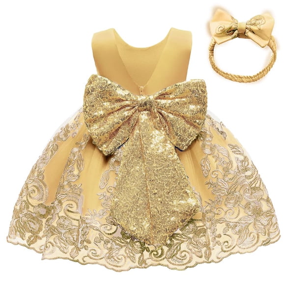 Vestido CMMCHAAH para niñas pequeñas, amarillo navideño, talla 100