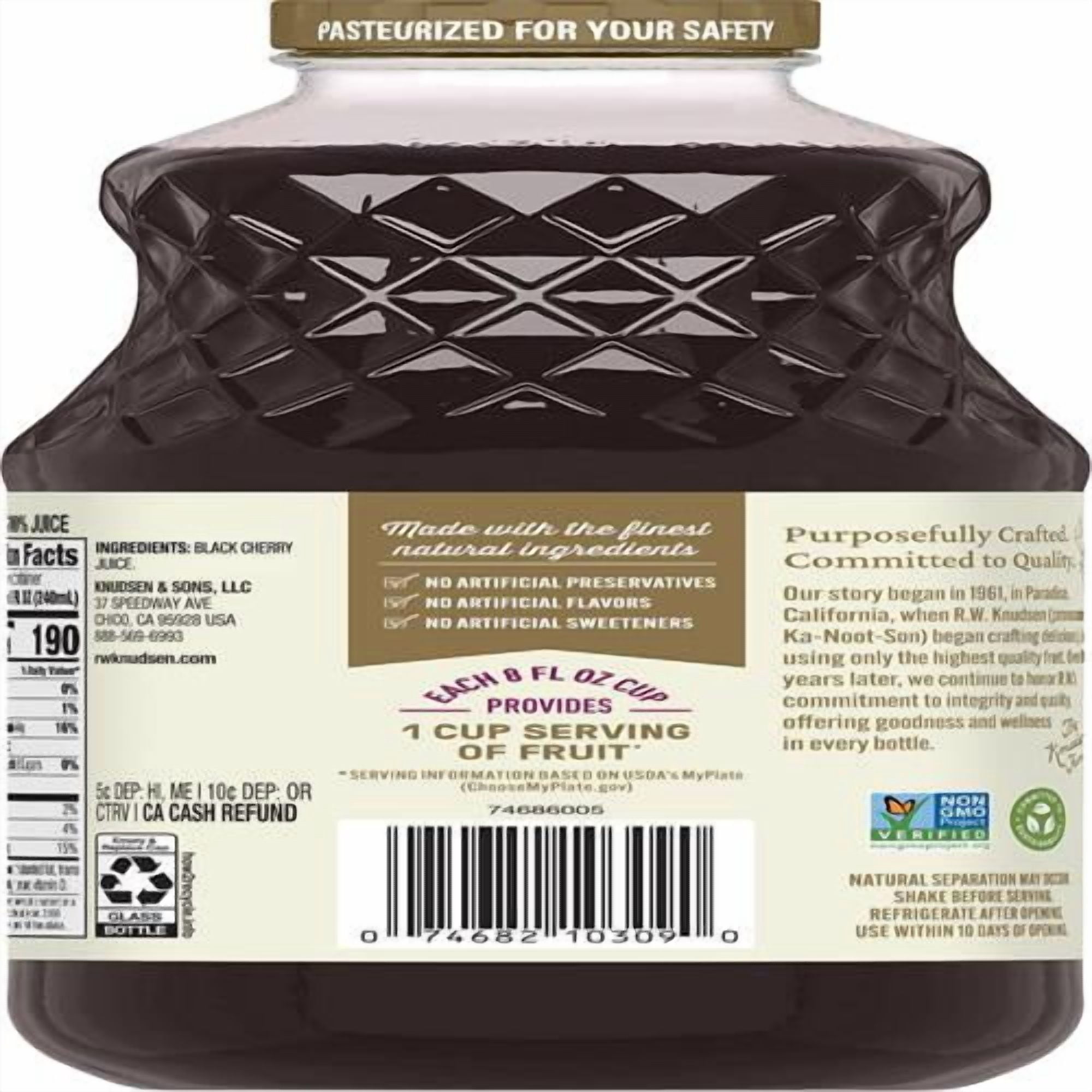R.W. Knudsen Just Black Cherry Juice, 32 Ounces - Pack of 2