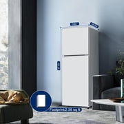 GGTB 4.8 Cu.ft 2-Door Refrigerator with Freezer, Adjustable Thermostat, Compact Fridge for Apartment Office Kitchen, Silver
