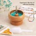 Bead Spinner Set for Jewelry Making Wooden Bowl, 2 Needles, 3000 Seed