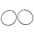 Large Black Stainless Steel Hoop Earrings Classic Thin 3 inch Hoops ...