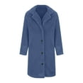 thumbnail image 4 of Atogsazn Womens Fuzzy Winter Coat Fleece Long Sleeve Thick Warm Jacket Button Down Tops Outerwear Clothing Outfit 01-Blue XXL Fashion, 4 of 8