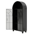 thumbnail image 4 of HIUU Arch Black Storage Cabinet with Glass Door,Display Cabinet with 4 Shelves for Living Room,Modern Bookshelf for Home,Office, 4 of 6
