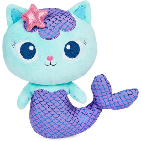 Gabby's Dollhouse, 8-inch MerCat Purr-ific Plush Toy, Kids Toys for Ages 3 and up
