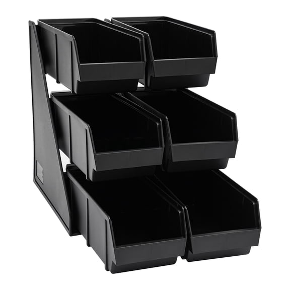 6 Compartments Condiment Bin Countertop / Wall Mount 3-Tier Storage Organizer Shelf For Break Room Coffee Bar