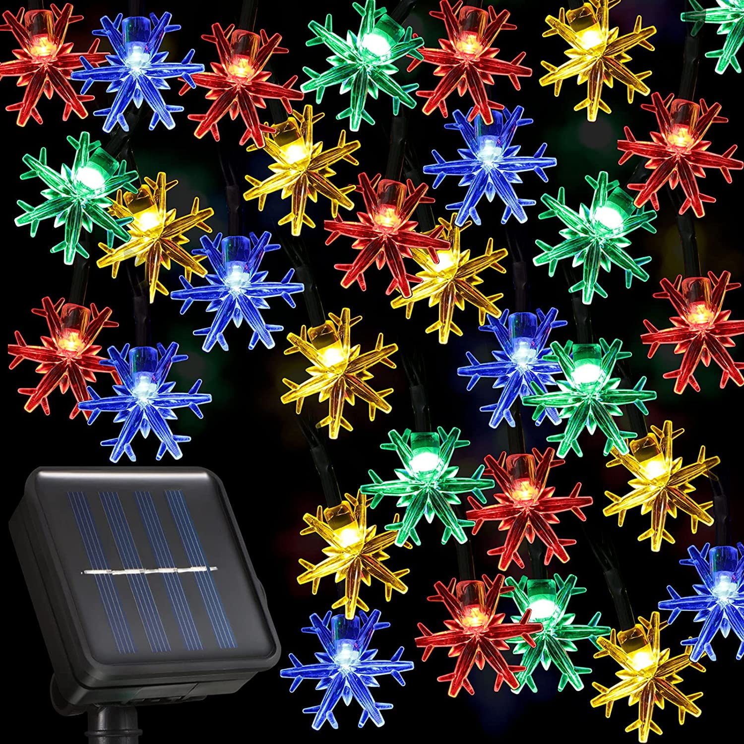 Viworld 30 LED Solar Snowflake Lights Christmas String Lights 21.3 Feet