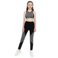 thumbnail image 5 of iEFiEL Kids Girls Camouflage Activewear Crop Top with Leggings Yoga Workout Sportswear Gray-Black 6, 5 of 7