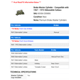 thumbnail image 2 of Brake Master Cylinder - Compatible with 1967 - 1972 Oldsmobile Cutlass 1968 1969 1970 1971, 2 of 2