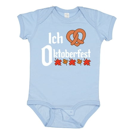 

Inktastic Ich Liebe - I Love Oktoberfest Pretzel Heart Gift Baby Boy or Baby Girl Bodysuit