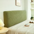 thumbnail image 1 of Nvzi 1 paquete completo de funda protectora para cabecera de cama elástica de felpa gruesa, decorativa, antipolvo, 150 cm de largo (verde), 1 of 5