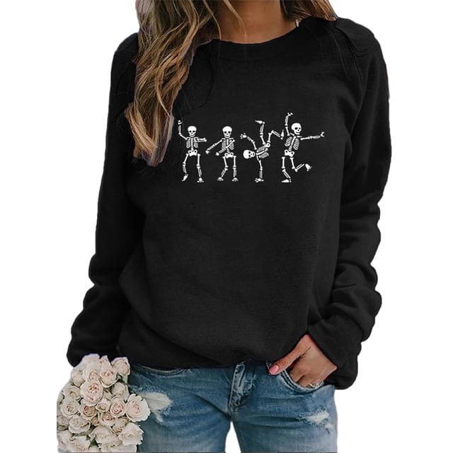 Sexy Dance Mujeres Otoño Sudaderas Manga Larga Cuello Redondo Jersey Casual Suelto Tops Camisa