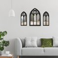 thumbnail image 3 of LNGOOR 3Pcs Window Wall Mirror Set Arched Wall Mirror Decor Self-Adhesive Wall Mirror for Living Room, 3 of 7