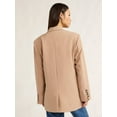 thumbnail image 5 of Scoop Women's and Women's Plus Crepe Slouchy Double Breasted Blazer, Sizes XS-4X, 5 of 5