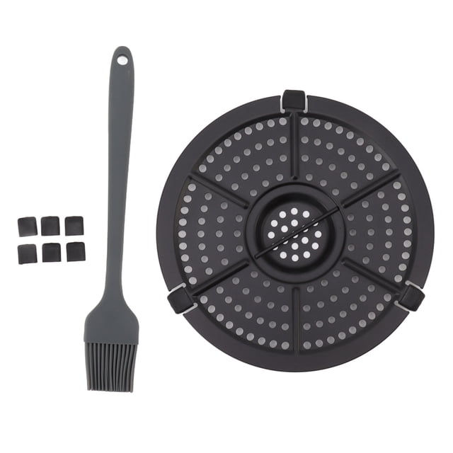 Poêle de Remplacement pour Friteuse 16cm en Acier Inoxydable avec Brosse à Huile pour Cuisine