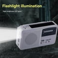 thumbnail image 4 of FM/AM Radio Solar Hand Crank Self Powered Radio Multifunctional Portable Emergency Radio with Flashlight White, 4 of 7