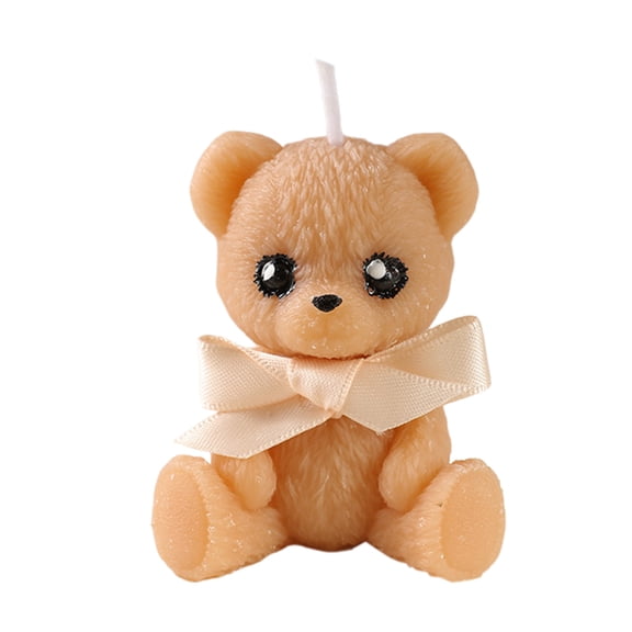 Bear Shaped Scented Soy Wax Candle, Cute Valentines Day Gift Ornament, Small Decorative Candle for Table Centerpiece, Thoughtful Present for Loved Ones and Colleagues, Compact Home Decor