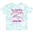 thumbnail image 3 of Inktastic My Grandma Loves Me Unicorn Girls Toddler T-Shirt, 3 of 5
