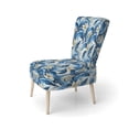 thumbnail image 3 of Designart "Oasis Of Azure In The Tropics I" Blue Azure Upholstered Accent Chair - Tropical Arm Chair For Living Room, 3 of 5