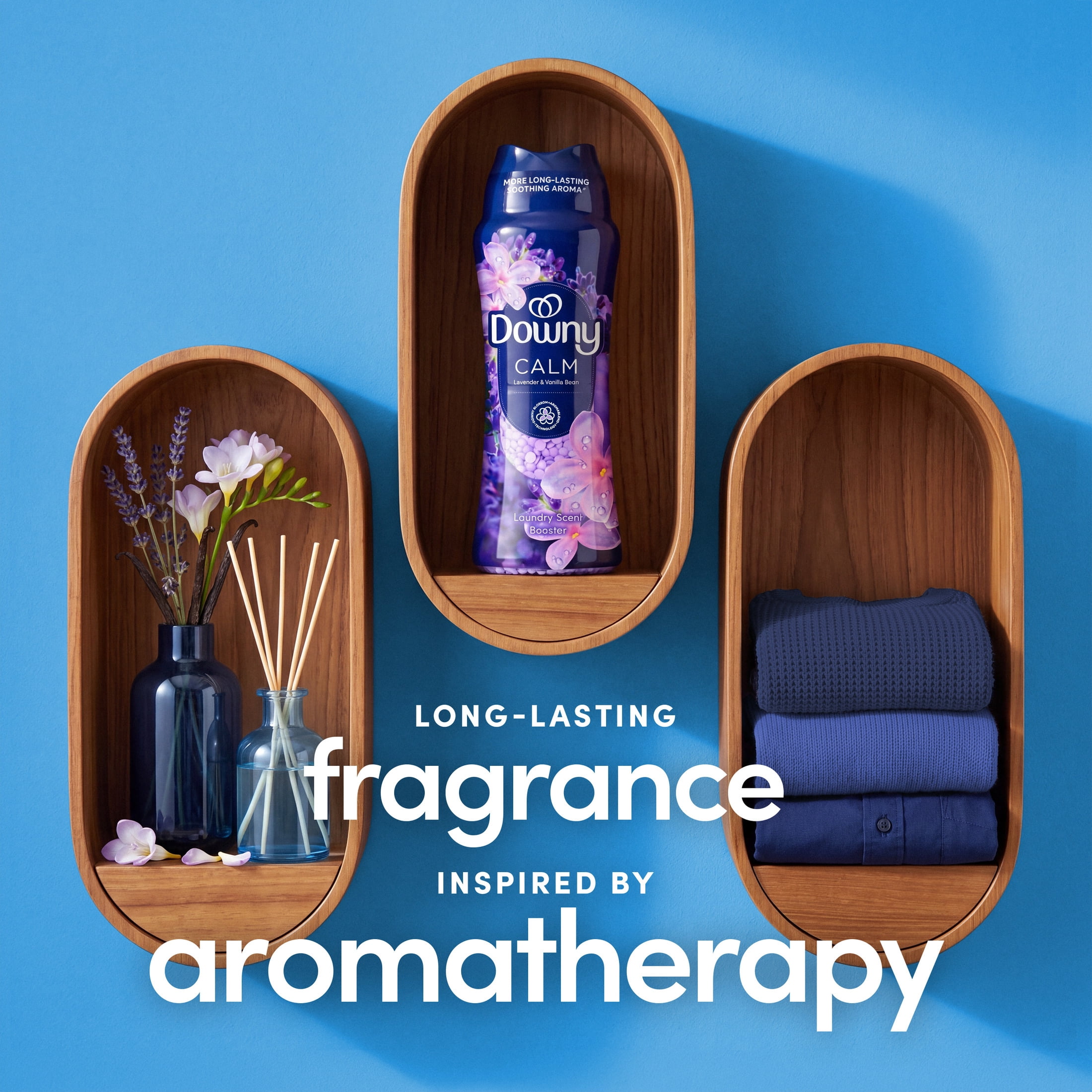 (4 pack) Downy Laundry Scent Beads, In-Wash Scent Booster, Infusions Calm Lavender and Vanilla Bean Scent, 12.2 oz