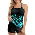 thumbnail image 2 of Blmnix Two Piece Swimsuit Bathing Suits for Women Set Tankini Swimsuits Swimming Suit Crew Neck Plus Size Bathing Suit,XXL, 2 of 7