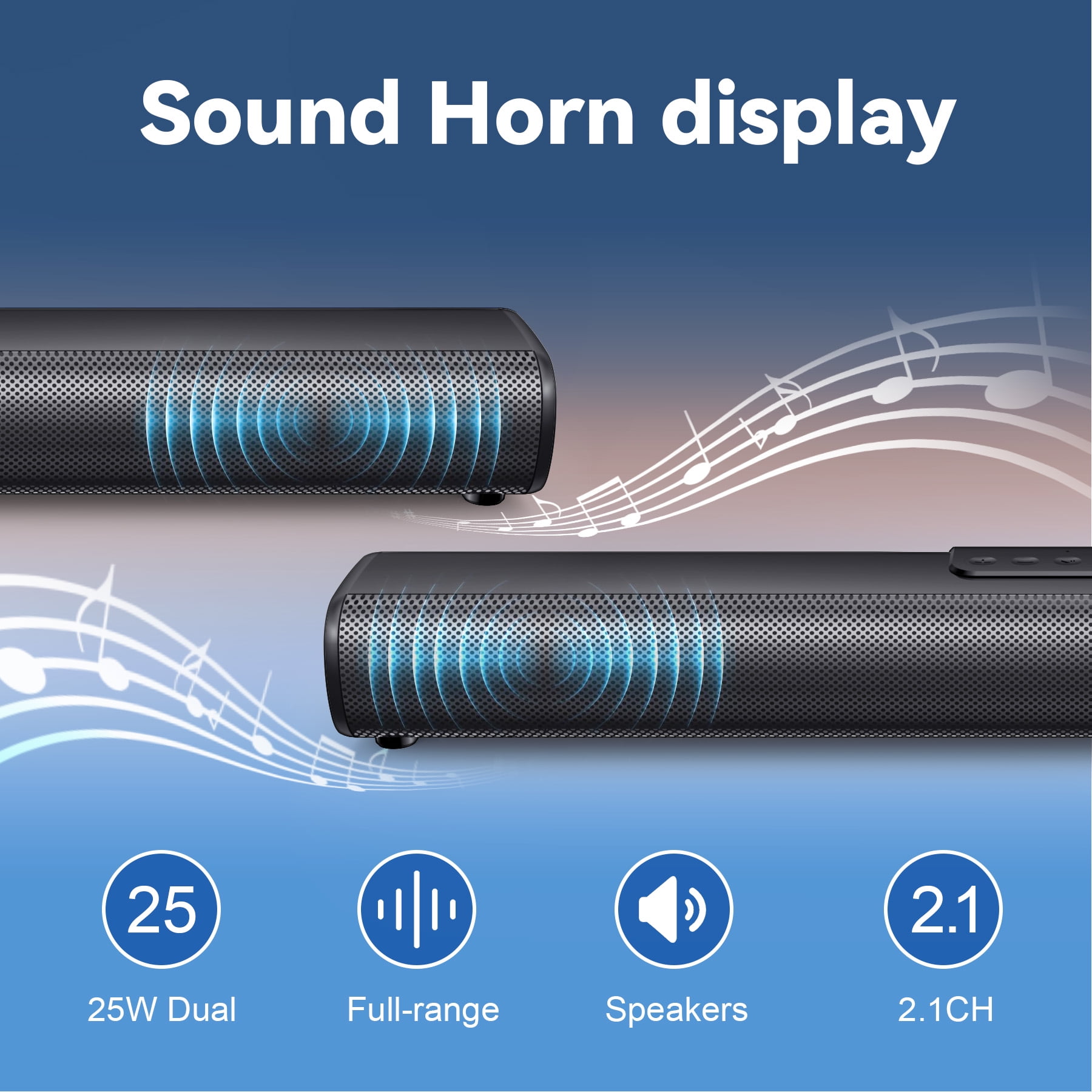 Barre De Son 2.1 Avec Caisson De Basses 120W - Bluetooth, HDMI, Optique - Pour TV Et Home Cinéma