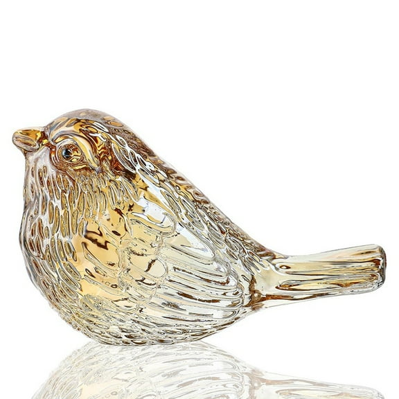 Blown Glass Birds Collectible Figurines Crystal Birds Gifts for Glass Figurines for Animal Lovers for Table Home Decor C,1 * Glass Bird,Champagne