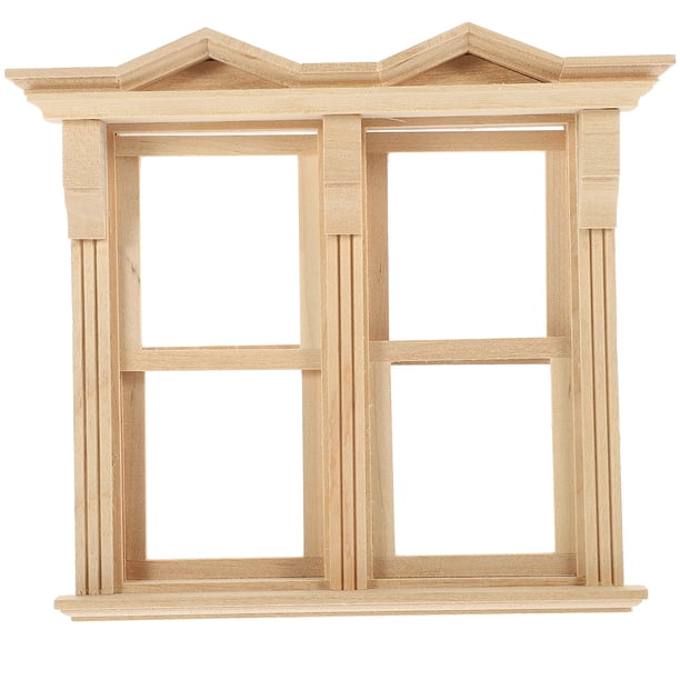Accesorio de ventana para casa de muñecas, decoración de Mini casa DIY, Mini ventana de madera en blanco, accesorio para casa de muñecas