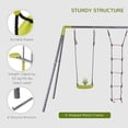 thumbnail image 5 of HOMCOM 3 in 1 Kids Swing Set, Double Face to Face Swing Chair & Glider Set, Climbing Ladder A-Frame Outdoor Heavy Duty Metal Swing Set for Backyard Playground, 5 of 9