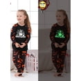 thumbnail image 5 of Caoirhny Halloween Pajamas for Family Glow In The Dark Castle Print Long Sleeve Tops + Pants Set Fall Sleepwear, 5 of 9