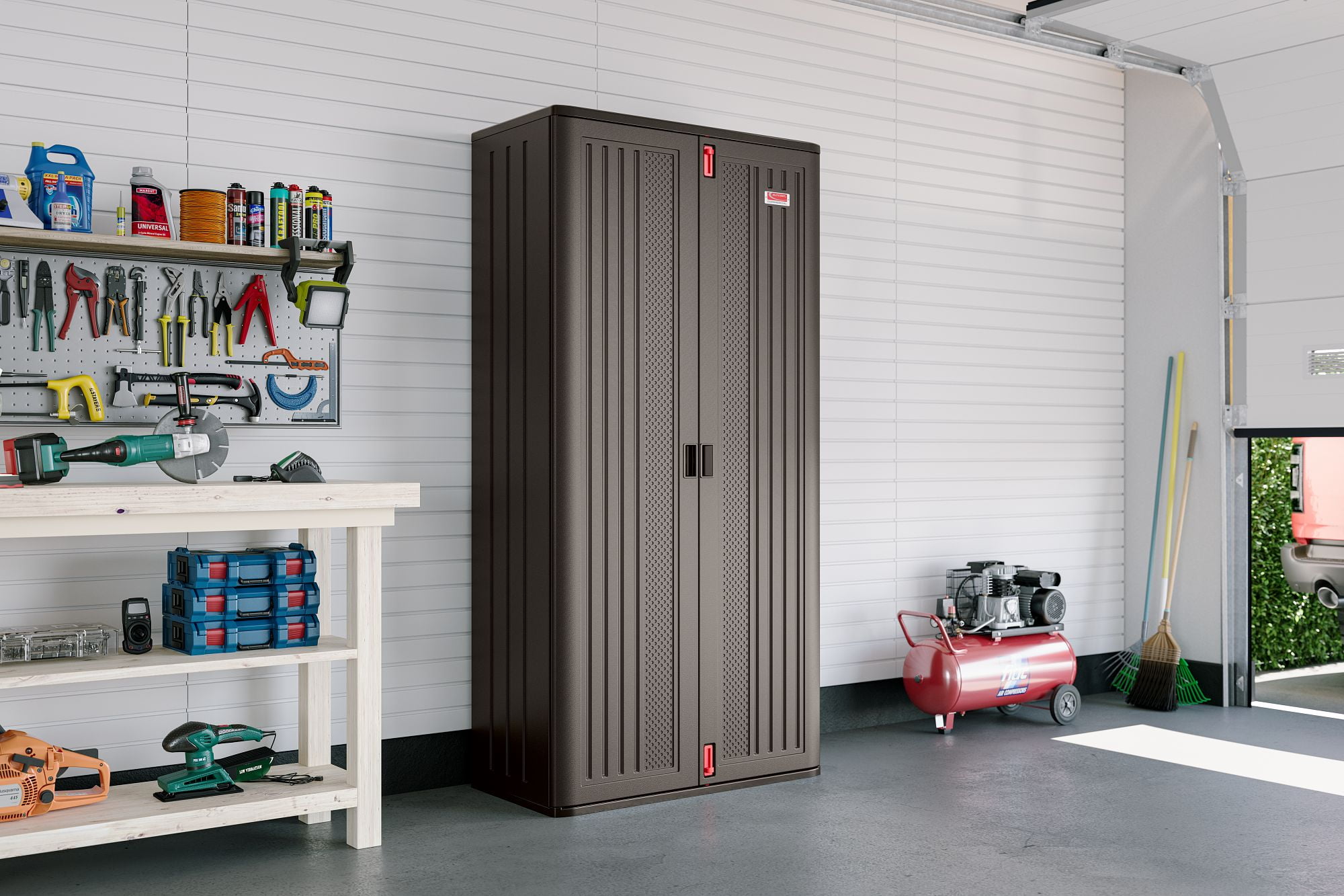 Outdoor Prep Station Storage Cabinet Suncast Serving Station Suncast  80-inch X 40-inch 4-Shelf, image size:2000x1333