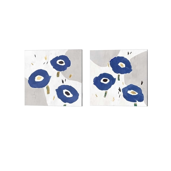 Blue Cluster by Isabelle Z Canvas Art Set of 2 14 inch X 14 inch Each