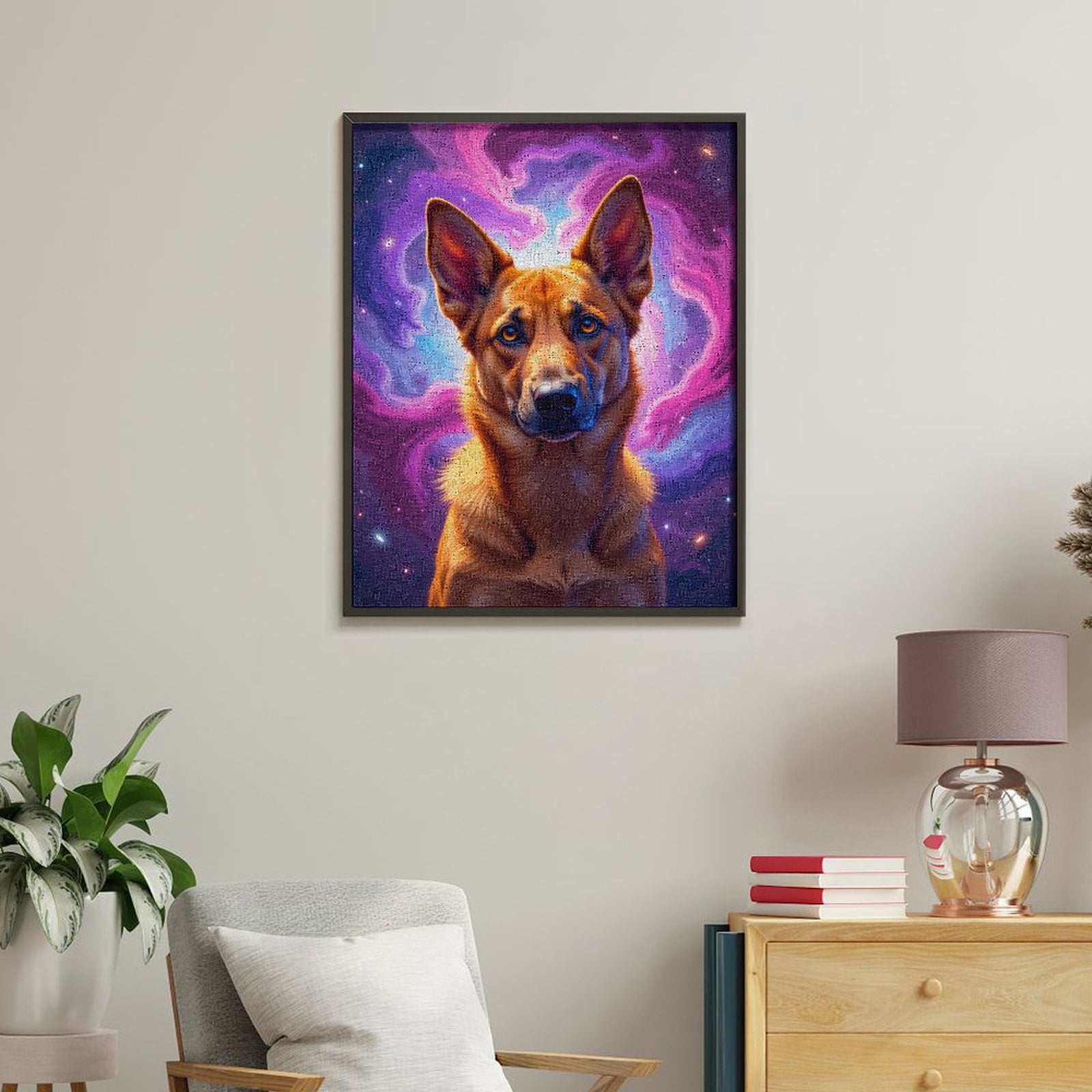 Paint By Numbers Kit for Adults Beginner - DIY Dog Cosmic Swirl Art Canvas Painting Kits for Adults, Frameless Paint By Number for Adults for Home Wall Decor 16x20 Inch