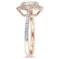 thumbnail image 3 of Everly Women's Morganite and Sapphire 10k Rose Gold Ring, 3 of 8