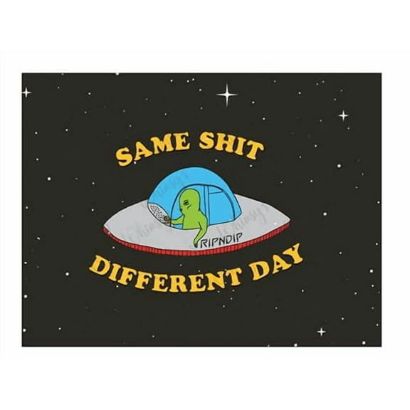 Whimsical Practicality's Rip N Dip S.S.D.D. Alien in Spaceship Edible Icing Image Cake Topper (1/4 Sheet)