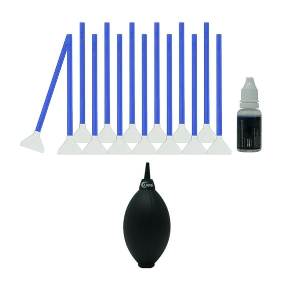 UES Full-Frame Camera Sensor Cleaning Kit (14pcs Swabs   15ml Cleaner) and Lens Sensor Dust Air Blower
