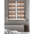 thumbnail image 5 of Orange Black Plaid Curtains 54 Inch Length, Sheer Curtains for Bedroom Living Room Window Farmhouse Orange Black Checkered Rod Pocket Voile Drapes Kitchen Curtains Small Half Window 52"x54" 2 Panels, 5 of 6