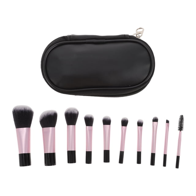 Conjuntos Únicos de 1 Set de Brochas de Maquillaje Livianas para Viajes de Negocios Mango de Goma Rosa Claro Tubo de Aluminio