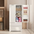thumbnail image 3 of 47'' Kitchen Pantry Storage Cabinet with Drawers Freestanding Bathroom Storage Cabinets with Doors and Shelves, Noelse Small Food Pantry Cabinet for Dining Room Craft Room, White, 3 of 6