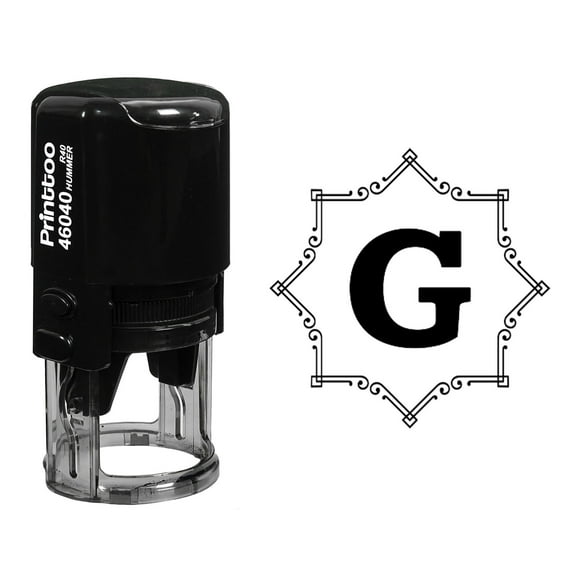 Printtoo Octagon Celtic Swirl Frame Alphabet G Monogram Self Inking Rubber Stamp R-40 Office Stationary.