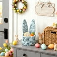 thumbnail image 3 of RKSTN Hand-Woven Rabbit Ears Mini Storage Basket Easter Egg Basket Desktop Multicolor Creative Storage Small Basket Blue, 3 of 5
