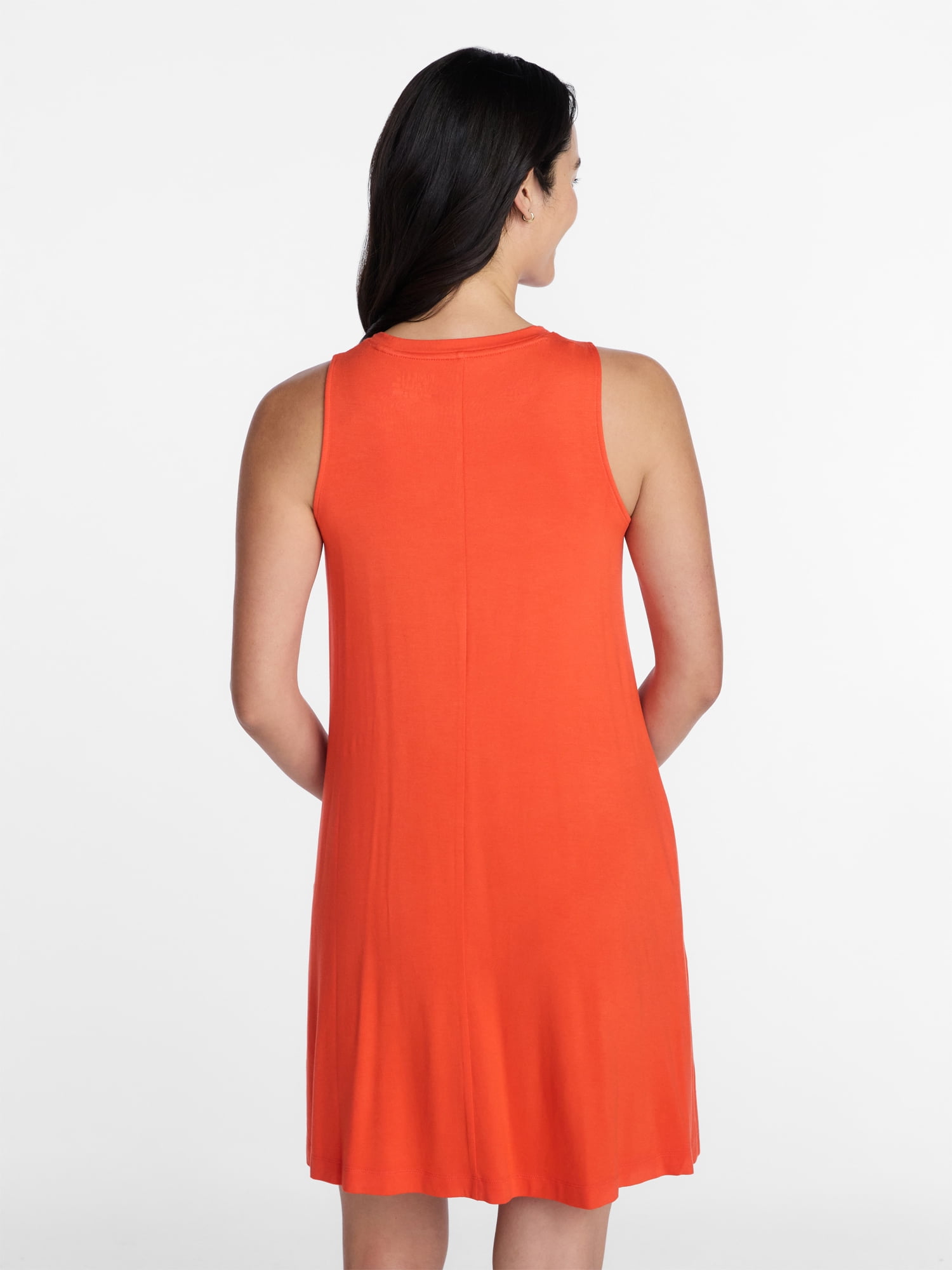 Time and Tru Women’s Sleeveless Knit Swing Dress, Sizes XS-XXXL