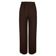 thumbnail image 5 of YUEJUIR Wide Leg Pants Woman Womens Casual Lightweight Drawstring Elastic Waist Loose Trousers Wide Leg Pants Harem Pants Womens Work Pants Business Casual (Brown,XL), 5 of 5