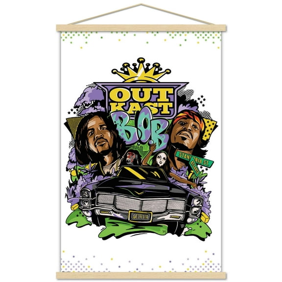 Outkast - Illustrated Wall Poster with Magnetic Frame, 22.375" x 34"