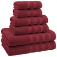 thumbnail image 5 of American Soft Linen Turkish 6 Piece Towel Set, 100% Cotton Premium Soft Bathroom Towels, Bordeaux Red, 5 of 9